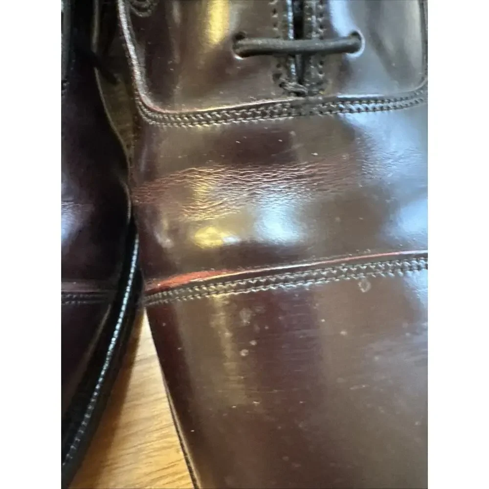 Johnston & Murphy Aristocraft Cap Toe Oxfords‎ Mens 11 D/B Burgundy Oxblood USA
